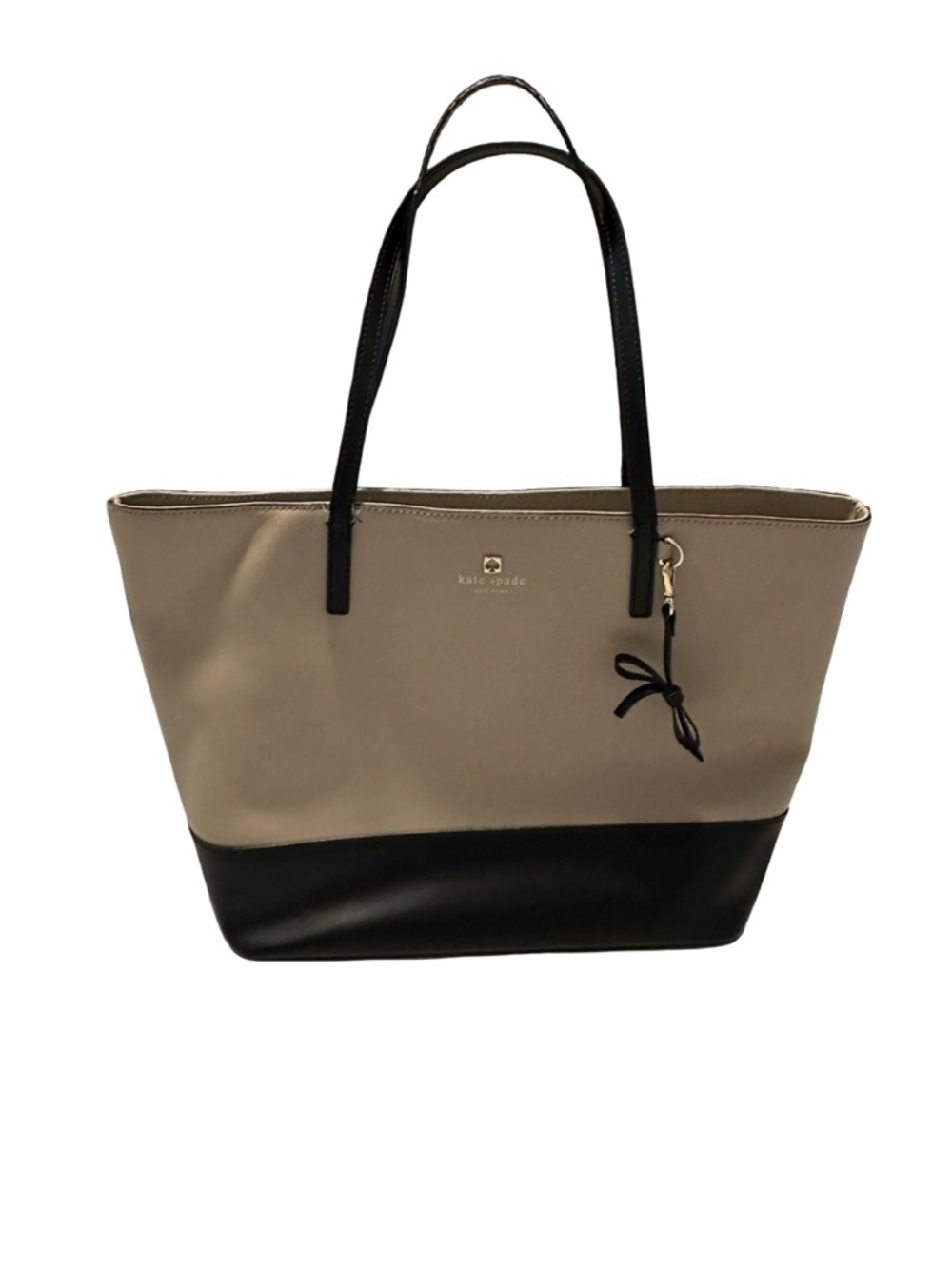 Kate Spade Cream and Black Tote Bag with Classic Design